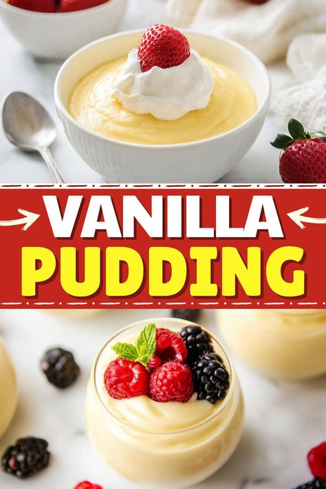 This homemade vanilla pudding is so much better than instant! It's creamy, sweet, and you can have it ready to chill in about 30 minutes. How To Make Pudding From Scratch, Instant Vanilla Pudding Desserts, Home Made Vanilla Pudding, Instant Vanilla Pudding Recipes, Vanilla Pudding Recipes Desserts, Vanilla Pudding Desserts, Vanilla Pudding Recipe, Vanilla Custard Recipe, Milk Pudding Recipe