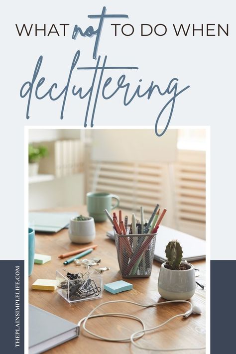 Trying to declutter your home but don't know where to start? This guide will help you figure out what to do (and what not to do) when it comes time to clean up your space. From sorting through belongings to getting rid of the stuff you don't need, these tips will make the process a little less daunting. Getting Rid Of Things You Don't Need, How To Get Rid Of Stuff You Dont Need, Declutter Your Home, Clean Up, Declutter, Things To Do, Place Card Holders, Things To Come, Home Decor