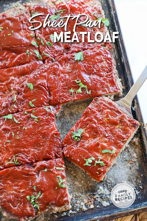 Large Meatloaf Recipe, Sheet Pan Meatloaf, Pan Meatloaf, Meatloaf Easy, Southern Meatloaf, Southern Meals, Convenient Dinner, Dinner For Family, Easy Casseroles