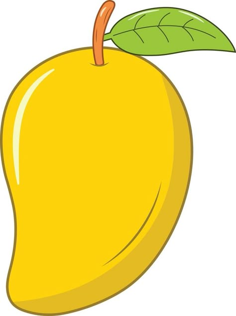 Mango Images Fruit, Mango Drawing For Kids, Drawing Of Fruits, Mango Picture, Mango Illustrations, Mango Cartoon, Mango Drawing, Mango Clipart, Fruits Pictures