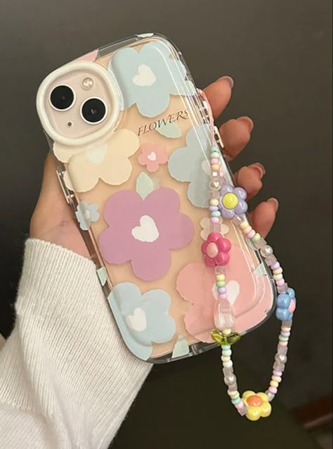 Sweet Lovely Tulip Flower Beaded Mobile Phone Charm Strap Women Fashion Phone Chain Phone Cover With Chain, Iphone Charm Aesthetic, Beaded Mobile Charms, Mobile Charms Diy, Phone Beads Chain, Phone Chain Ideas, Phone Case With Charms, Phone Strap Aesthetic, Aesthetic Phone Charms