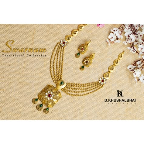 D. KHUSHALBHAI brings you high quality and timeless pieces to keep you on trend. Explore our “Swarnam” Traditional Collection Shop now to avail an exciting offer! Up to 100% off* on making charges of platinum jewellery, gold jewellery & diamond jewellery. To explore the collection, Call Our Customer Support Number : +91-814-017-7714 Necleses Jewelry Gold Indian, Trending Gold Necklace Designs, Platinum Jewellery, Mangal Sutra, Neck Pieces Jewelry, Antique Necklaces Design, New Gold Jewellery Designs, Gold Jewellry, Fancy Jewelry Necklace