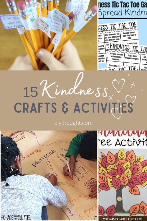 15 Kindness Crafts and Activities. Fun crafts that foster kindness. #kindness #craft Kindness Stem Activities, Friendship Grams For School, Kindness Week School, Generosity Activities For Preschool, Kindness Activities For Middle Schoolers, Kindness Toddler Crafts, Elementary Kindness Club, Kindness Kids Activities, Elementary Kindness Activities