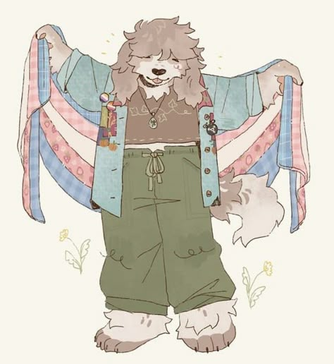 Person Knitting Reference, Anthropormophic Character Design, Trans Fursona, Cow Oc Male, Bear Human Hybrid, Poodle Fursona, Trans Oc Art, Aesthetic Fursona, Cool Fursona