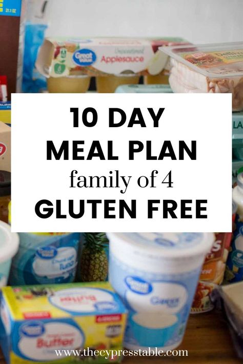 Super budget friendly 10 day gluten free meal plan! Do you need to prepare gluten free meals and don't know where to start? Follow along with my family gluten free meal plans every 10 day! Cheap Gluten Free Meals Budget, Gluten Free Aldi Meal Plan, Budget Gluten Free Meals, Easy Gluten Free Meal Plan, Gluten Free Weekly Meal Plan, Low Carb Cheap Meals, Walmart Meal Plan, Cheap Gluten Free Meals, Gluten Free Meal Planning