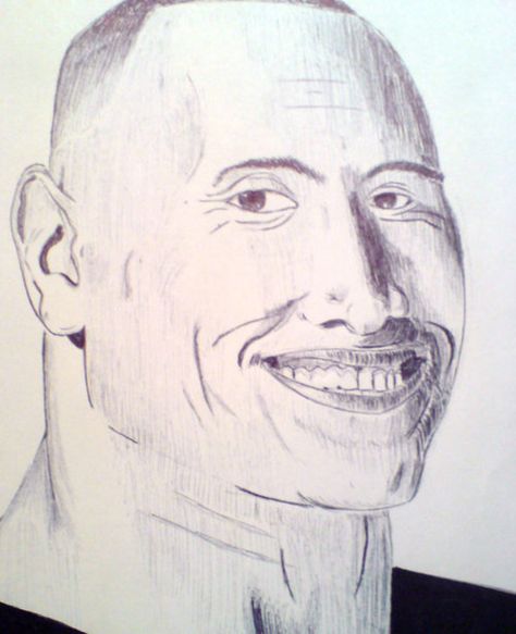 The Rock with an upsetting amount of facial detail: | The 30 Most Horrifying Fan Tributes Of All Time Bad Fan Art, Terrifying Pictures, Nick Cage, Bad Painting, Cant Stop Laughing, Bad Drawings, Ghostface Scream, Creepy Guy, Bad Art