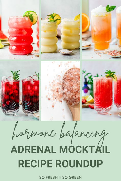 Healthy Adrenal Cocktail, Hormone Balancing Morning Drink, High Cortisol Drinks, Morning Cortisol Cocktail, Easy Adrenal Cocktail, Adrenal Tonic Recipe, Watermelon Adrenal Cocktail, Hormone Balancing Cocktail, Evening Mocktail For Sleep