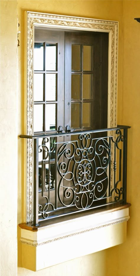 Iron Railings Indoor Balcony, French Style Balcony Ideas, French Balcony Decor, French Style Balcony, Window Balcony Ideas, Indoor Balcony Railing, French Balcony Ideas, Juliet Balcony Ideas, Balcony Railing Design Modern