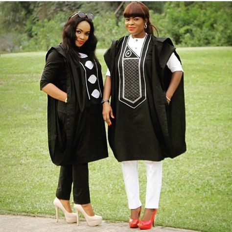 Native Wears For Nigerian Women – Svelte Magazine Female Agbada Styles, Agbada Outfit, Agbada Design, Couples African Outfits, Native Wears, African Shirts, African Styles, African Fashion Women Clothing, African Clothes