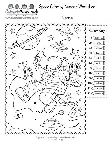 Space Color by Number Worksheet - Free Printable, Digital, & PDF Color By Number Worksheets For Preschool, Space Color By Number Free, Space Theme Worksheets, Planet Worksheets Free Printable, Astronaut Coloring Page Free Printable, Color By Words Free Printable, Space Coloring Sheets Free Printable, Space Worksheets Kindergarten, Coloring Numbers Free Printable