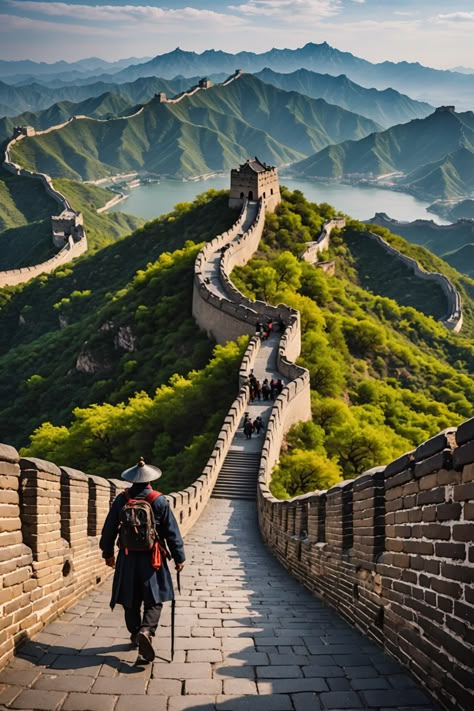 Walking the Dragon: Unforgettable Journeys Along the Great Wall 7 World Wonders, Road Trip Map, China Culture, 7 Wonders, Chinese People, People Walking, Great Wall Of China, Fantasy Places, China Travel