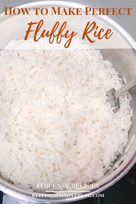 Learn to what makes the perfect fluffy pit of stovetop rice. This recipe is so easy and makes the perfect rice everytime. How To Cook Fluffy Rice, Rice In Pot On Stove, Rice Stove Top, Perfect Stovetop Rice, Fluffy Rice How To Make, Making Rice On The Stove, How To Make Chinese Rice, Perfect Rice Stovetop, Fluffy Rice