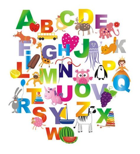 Wall Decal "Alphabet" / A-Z Wall Stickers / ABC Decals / Door Wall Sticker for the Children's Room / Alphabet With Animals, Classroom Decor Preschool, Alphabet Wall Decals, Nursery Alphabet, H Alphabet, Abc Wall, Mosaic Tile Stickers, Colorful Alphabet, Kids Alphabet