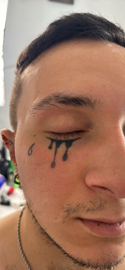 Face Tats Men, Small Face Tattoo Men, Face Tattoo Ideas For Men, Face Tattoo Men, Cool Face Tattoos, Cheek Tattoo, Mens Face Tattoos, Small Face Tattoos, Hairline Tattoos