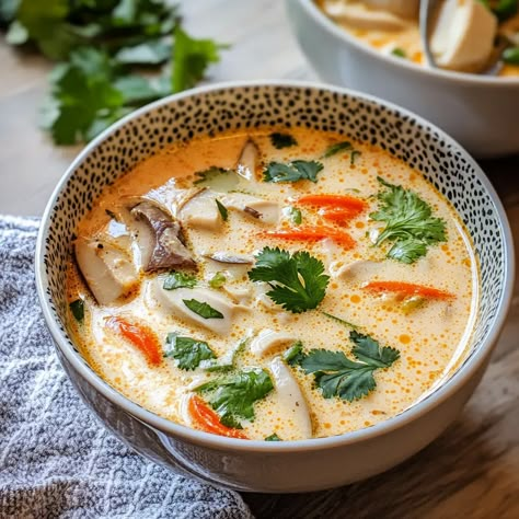 Authentic Tom Kha Gai Soup Recipe Tom Kha Gai Soup Vegetarian, Slow Cooker Tom Kha Gai Soup, Spicy Tom Kha Soup, Tom Kha Soup Instant Pot, Kao Tom Soup, Tom Kha Gha, Tom Kha Gai Soup Thai Style, Tom Tom Soup, Soup Tom Yum