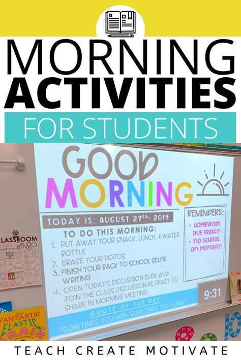 Start Of Year Classroom Ideas, Morning Messages 5th Grade, Morning Routine Google Slides, Morning Meeting Elementary School, Third Grade English Activities, Morning Work Activities 1st Grade, Second Grade Morning Routine, Morning Meeting Ideas 3rd Grade, Grade 4 Morning Work