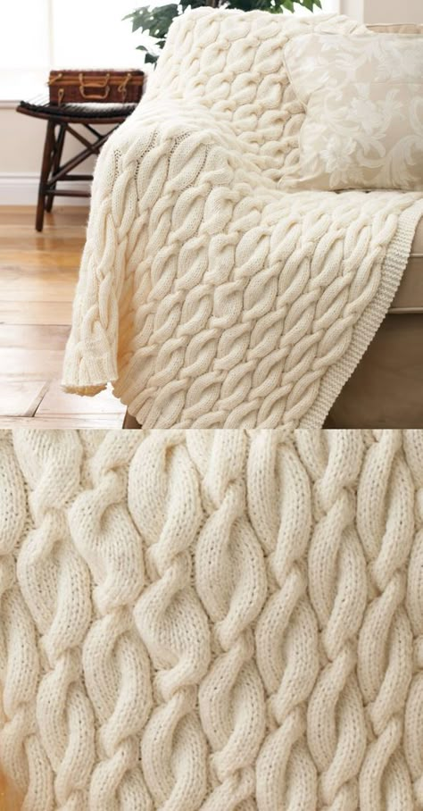 10 + Free Chunky Cable Knit Blanket Pattern to Download NOW! Cable Knit Blanket Pattern, Knit Blanket Patterns, Chunky Knit Blanket Pattern, Cable Knit Blanket, Knit Blanket Pattern, Cables Blanket, Diy Knit Blanket, Cable Knit Blankets, Crochet Cocoon