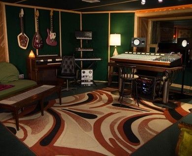 Mid Century Recording Studio, Music Studio Sound Panels, Music Room Acoustic Panels, Retro Recording Studio, Boho Music Studio, Retro Music Studio, 70s Music Studio, 70s Recording Studio, Studio Vibes Aesthetic