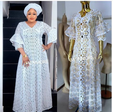 Dry Lace Styles Nigerian Women, Voile Lace Styles Nigerian, Dry Lace Gown Styles Nigerian For Ladies, White Dry Lace Gown Styles Nigerian, White Lace Dress Outfit Classy, White Lace Gown Styles Aso Ebi, Dry Lace Styles Nigerian, White Lace Styles In Nigeria, White Lace Gown Styles