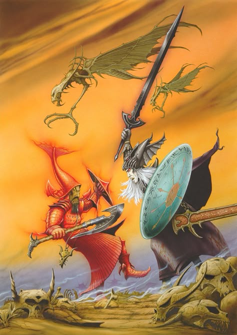 Rodney Matthews | Stormbringer (Centipede Press) | Elric kills Jagreen Lern Rodney Matthews, 70s Sci Fi Art, Dungeons And Dragons Art, 2023 Art, The Stand, Magical Art, Dnd Art, Science Fiction Art, Warhammer Fantasy