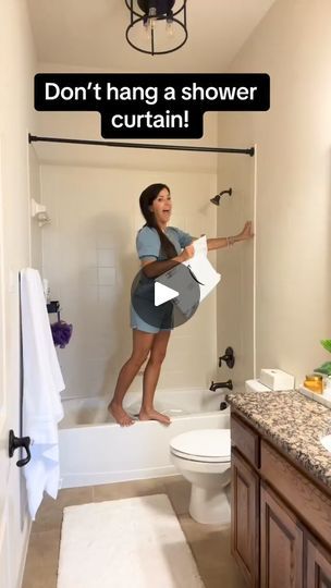 854K views · 3.6K reactions | Next on the list- the shower head! #diyhome #bathroomrenovation #bathroommakeover #bathroomdecor | Housing Tips | Housing Tips · Original audio Garden Tub Shower Curtain Ideas, Shower Instead Of Bathtub, Tiled Shower With Shower Curtain, Small Romantic Bathroom Ideas, Tub Without Shower Curtain, Shower To Tub Remodel, Bathroom With Two Shower Curtains, Window In Shower Privacy, Alternatives To Shower Curtains