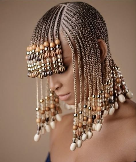 Ghana Weaving Styles, Cornrows With Beads, Braids And Beads, Fringe Braid, Tan Skin Blonde Hair, Twisted Hair, Beaded Hair Pins, African Hair Braiding Styles, Braiding Styles