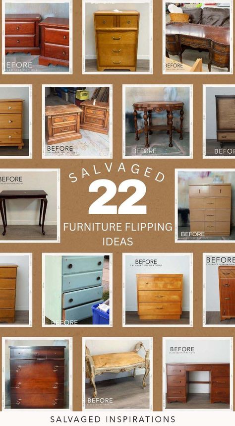 Flipping Old Furniture, Mcm Diy Furniture, Beginner Furniture Flipping, Refurbished Small Cabinet, Revamp Furniture Diy, Modern Chalk Paint Furniture, Flipping Furniture For Beginners, Flipped Dresser, Redo Dresser Ideas