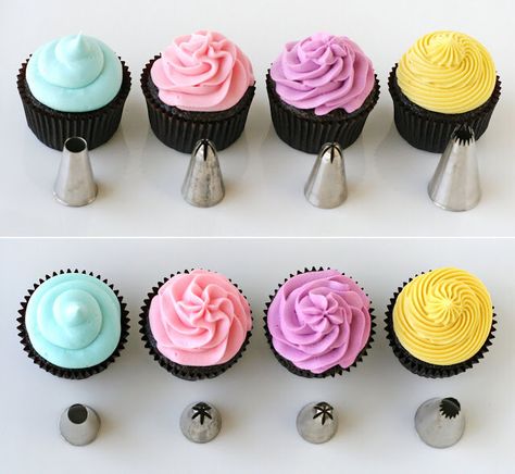 Cupcake Frosting Techniques, Cupcake Frosting Tips, Cupcake Fondant, Frosting Colors, Frosting Techniques, Cupcake Decorating Tips, Cake Frosting Recipe, Monster Cupcakes, Torte Cupcake