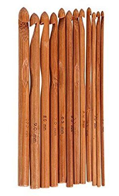 Amazon.com: ZXUY 12pcs 6" Bamboo Handle Crochet Hook Knit Craft Knitting Needle Weave Yarn 3-10mm Crochet A Flat Circle, Crochet Vs Knitting, Crochet Circle Pattern, Metal Crochet, Christmas Knitting Patterns Free, Beef Pies, Chunky Blankets, Whittling Projects, Wooden Crochet Hooks