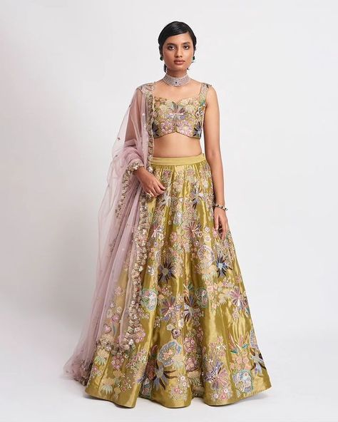 AISHA RAO (@aisharaoofficial) | Instagram profile Rahul Mishra Lehenga, Mishra Lehenga, Tissue Lehenga, Aisha Rao, Rahul Mishra, Green Plum, Lehenga Design, Reception Look, Lehenga Blouse