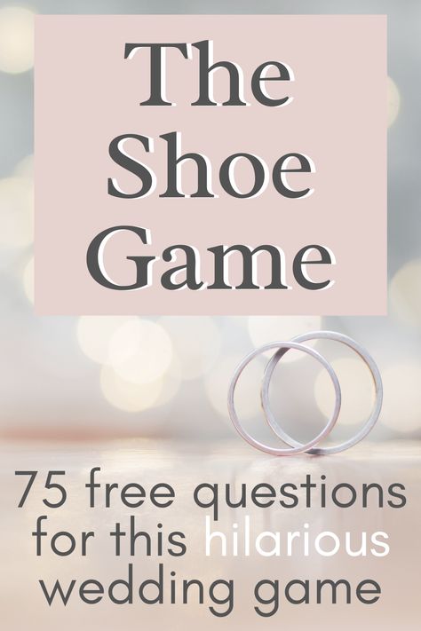 His And Her Bridal Shower Games, Guest Games At Wedding, Bride Or Groom Game Questions, Games For Couples Wedding Shower Fun, Wedding Couple Question Game, Shoe Question Wedding Game, Shoe Game Engagement Party, Wedding Shower Games For Couples Funny, Get To Know The Bride And Groom Game