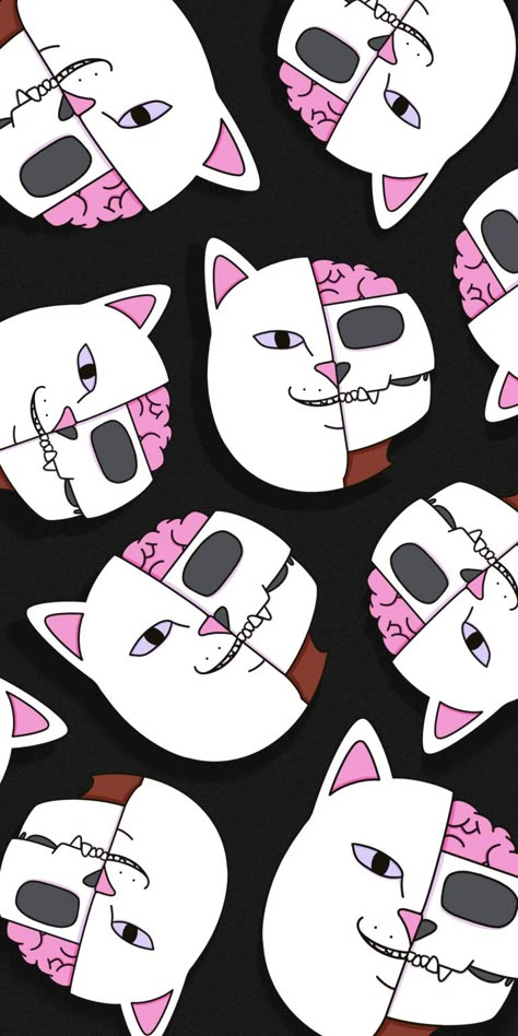 Ripndip Wallpaper, Mobile Aesthetic, Trippy Cat, Lord Nermal, Murakami Flower, Wallpaper Background Design, Aesthetic Wallpaper For Phone, Rock Band Posters, Black Wallpapers