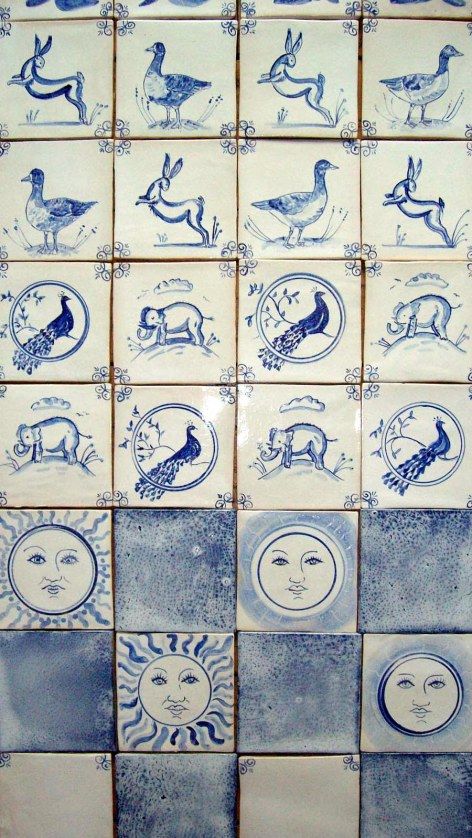 Blue And White Tiles, Dutch Tiles, Delft Tiles, Blue Tiles, White Tiles, Painting Tile, Blue Ceramics, Tile Art, Blue Aesthetic