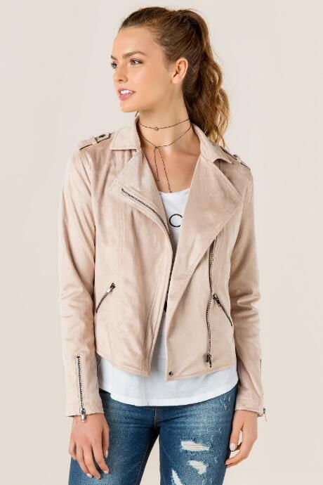 Suede biker jacket