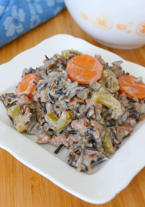 Hot Eats and Cool Reads: Minnesota Ground Beef and Wild Rice Hotdish Recipe Wild Rice Hotdish, Rice Hotdish, Minnesota Wild Rice, Hotdish Recipes, Carrots And Celery, Wild Rice Recipes, Wild Rice Casserole, Rice Casserole Recipes, Beef Casserole Recipes