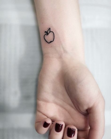 Teaching Tattoos, Teacher Tattoos, Apple Tattoo, Tattooed Teacher, Small Girly Tattoos, Nyc Tattoo, Small Girl Tattoos, Bff Tattoos, Stomach Tattoos