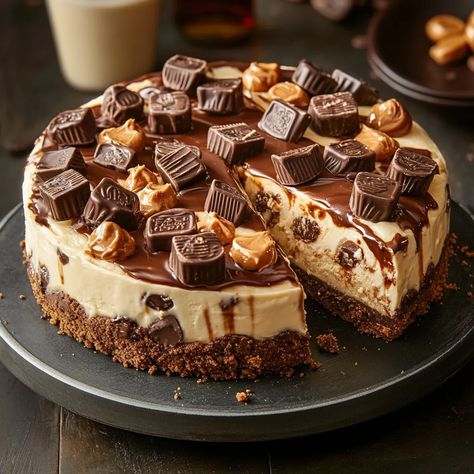 Ultimate Reese’s Cheesecake Cookie Delight Recipe: A Chocoholic’s Dream Cheesecake Reeses, Reese Pie, Cookie Delight, Reeses Cheesecake, Cheesecake Cookie, Cheesecake Cookies, Decadent Desserts, Chocolate Peanut Butter, Peanut Butter