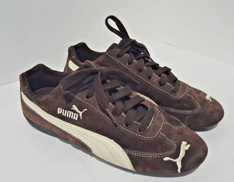 PUMA Fast Cat Women's Shoes Sneakers Brown Suede Leather Size 7  #PUMA #Tennis Brown Puma Shoes, Puma Vintage Shoes, Puma Women Shoes, Puma Tennis, Puma Tennis Shoes, Sneakers Brown, Dr Shoes, Shoes Puma, Day Fashion