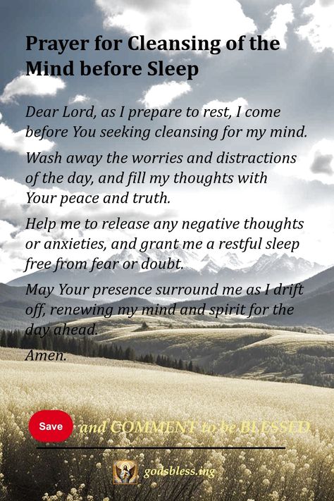 Prayer for Cleansing of the Mind before Sleep Prayer For Night Time Sleep Protection, Nighttime Prayers For Protection, Prayers For Sleep And Protection, Bedtime Prayers For Protection, Prayer For Sleep And Protection, Bed Time Prayer Bedtime Night, Nighttime Prayers Bedtime Night, Prayer For Night Time Sleep, Bedtime Prayers For Women