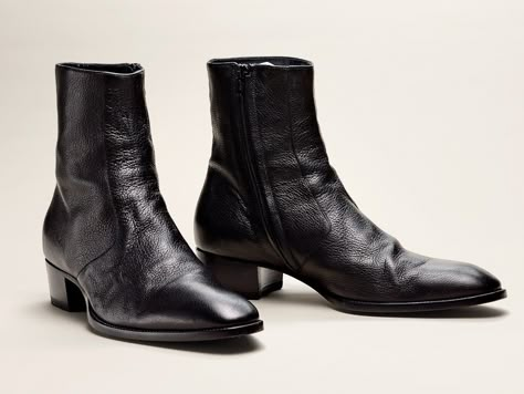 8 Really Good Boots You Can Wear With a Suit | GQ Saint Laurent Boots Men, Saint Laurent Chelsea Boots, Mens Heeled Boots, Dress Boots Men, Chelsea Boots Men Outfit, Saint Laurent Boots, Boots Men Outfit, Boots Outfit Men, Black Boots Men