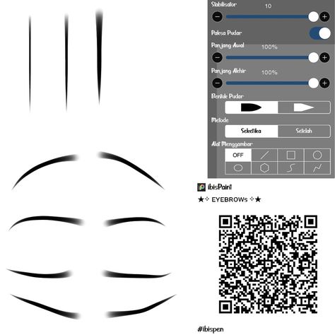 (Dont Repost) Ibispaint X Brushes Qr Code Eyebrows, Drawing Qr Code Ibis Paint, Ibs Paint Qr Code Gacha, Eyebrow Pen Ibis Paint, Eyelash Qr Code Ibis Paint, Eyebrow Qr Code Ibis Paint, Eyebrow Brush Ibispaint Code, Gacha Eyebrows Base, Lashes Ibis Paint Code