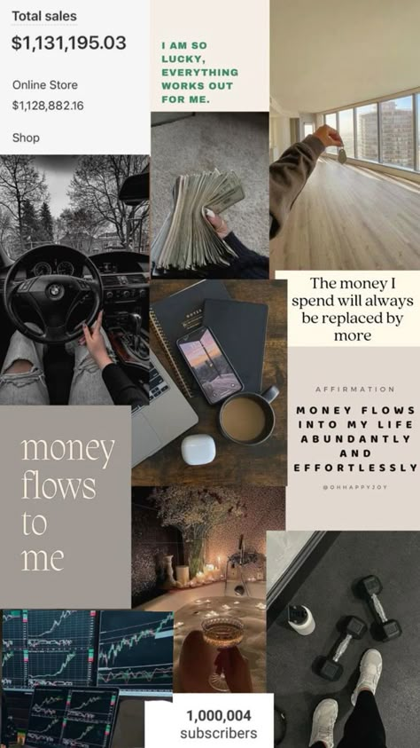 2025 Vision Board Financial Freedom, Financial Freedom Wallpaper, Affirmation Wallpaper Money, Vision Board Ideas 2025 Money, Financial Freedom Vision Board Images, Money Goals Vision Board, Financial Freedom Manifestation, Affirmation Collage Wallpaper, Manifest Money Vision Board