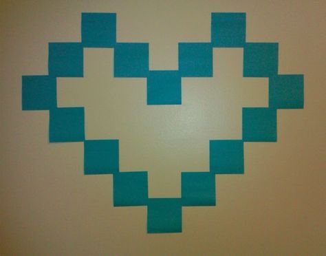 A heart made out of sticky notes Stikynote Ideas Wall, Sticky Notes Ideas Wall, Sticky Notes Room Decor, Sticky Notes Wall Decor Aesthetic, How To Make A Heart Out Of Sticky Notes, Sticky Notes Decoration Ideas, Sticky Note Heart, Heart With Sticky Notes, Sticky Notes Wall Decor