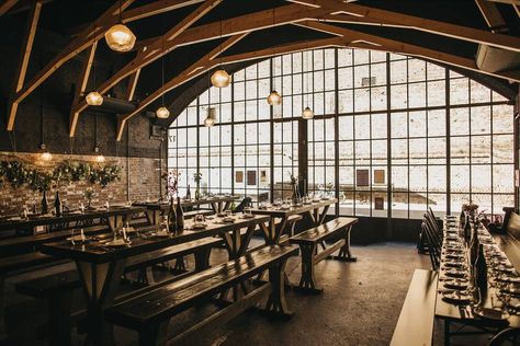 Wedding Venue Uk, Warehouse Wedding Reception, Industrial Style Wedding, Wedding Venues In London, Warehouse Windows, City Wedding Venues, Industrial Wedding Venues, London Wedding Venues, London Venues