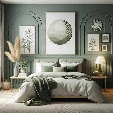 15 Modern Sage Green Bedroom Ideas for Tranquil Spaces Green Tan Gray Bedroom, Men’s Green Bedroom, Willow Green Bedroom, Sage Green Bedroom Design, Sage And Mauve Bedroom, Sage Grey Bedroom, Sage Green And Grey Bedroom Ideas, Bedroom Paint Colours 2024, Grey Green Bedroom Ideas