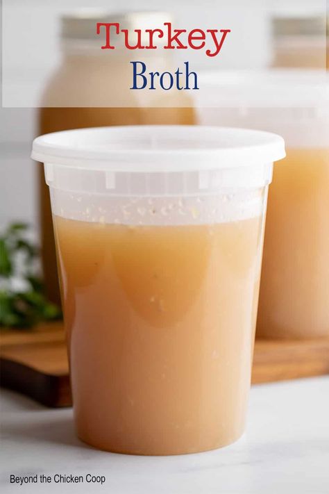 Homemade Turkey Broth Pressure Canning Turkey Broth, Homemade Turkey Stock Recipe, How To Make Turkey Bone Broth, Turkey Neck Broth Recipe, How To Make Turkey Broth, Homemade Turkey Broth, How To Make Turkey Stock, Turkey Carcass Recipes, Canning Turkey Broth