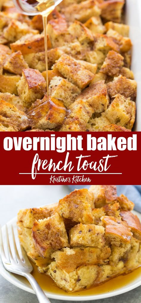 Overnight Baked French Toast, Overnight Casserole, Overnight French Toast Casserole, French Toast Casserole Easy, Baked French Toast Casserole, Make Ahead Breakfast Casserole, French Toast Casserole Overnight, Baked French Toast, Overnight Breakfast Casserole