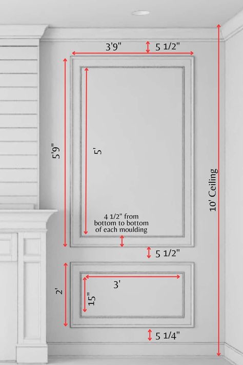 Step By Step Tutorial On How To DIY Picture Frame Moulding - Simply Lovely Living Picture Frame Molding Around Fireplace, Picture Frame Molding Fireplace, Picture Molding Fireplace, Picture Frame Molding Family Room, Home Moulding Ideas, Wall Molding Types, Wall Moulding Fireplace, Double Picture Frame Molding, Wall Moulding Ideas High Ceiling