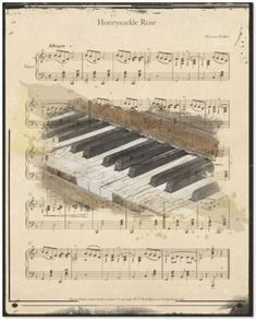 Drawing On Sheet Music, Painting On Sheet Music, Classical Music Instruments, Piano Watercolor, Music Sheet Art, Music Themed Art, Sheet Music Artwork, Piano Wallpaper, Background Page