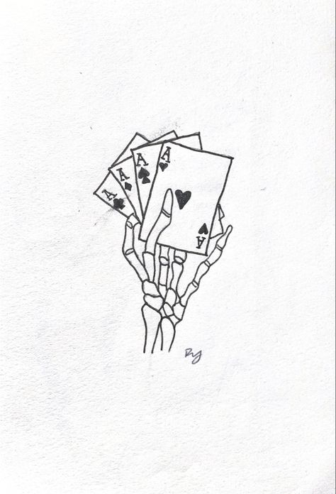 Card Tattoo Small Simple, Skeleton Playing Cards Tattoo, Playing Card Tattoos For Men, Skeleton Hand Holding Something Tattoo, Mens Skeleton Tattoo, Ace Up Sleeve Tattoo, 2 Cards Tattoo, Skull Hand Holding Cards, Skeleton Hand With Cards Tattoo